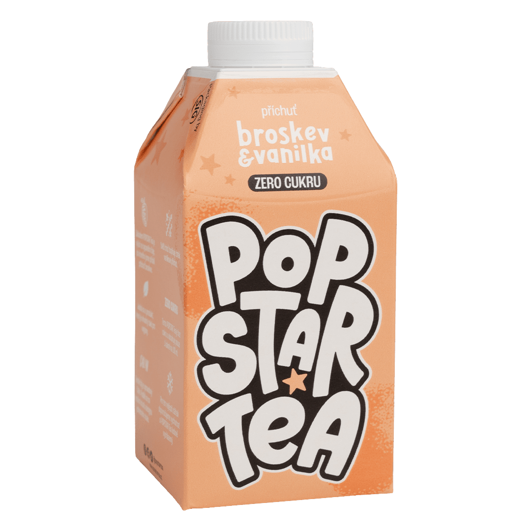 POPSTAR Tea Broskyňa & Vanilka Zero 0.5 l