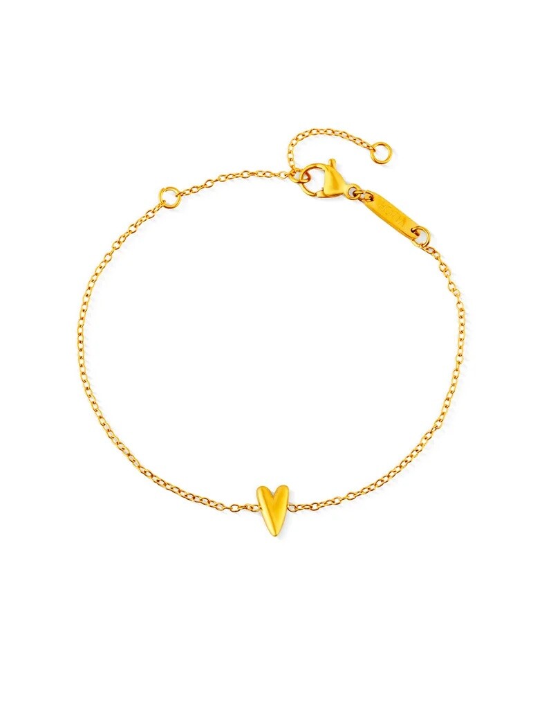 Vuch Oceľový náramok s dizajnovým srdcom Amora Gold
