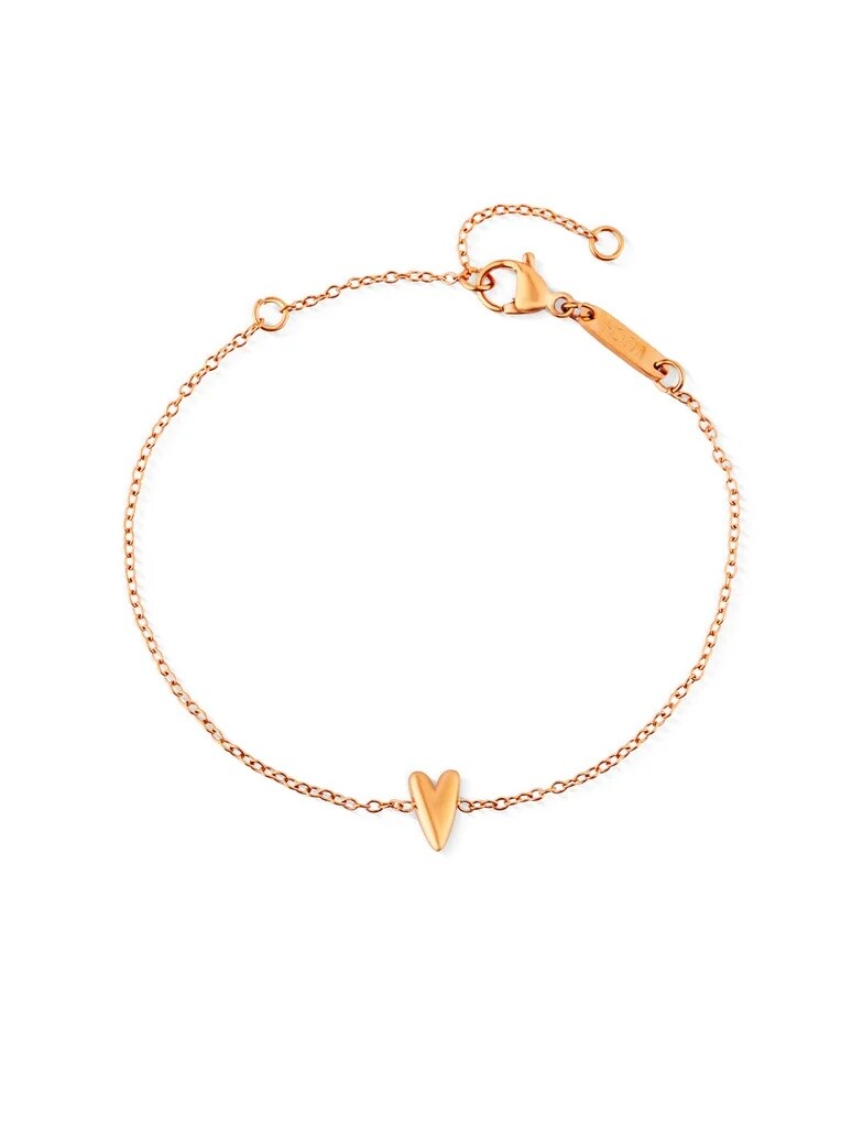 Vuch Oceľový náramok s dizajnovým srdcom Amora Rose Gold