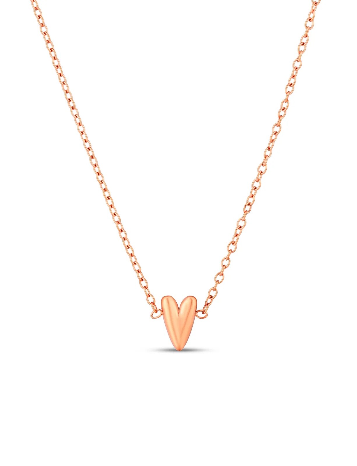 Vuch Oceľový náhrdelník s dizajnovým srdcom Amora Rose Gold