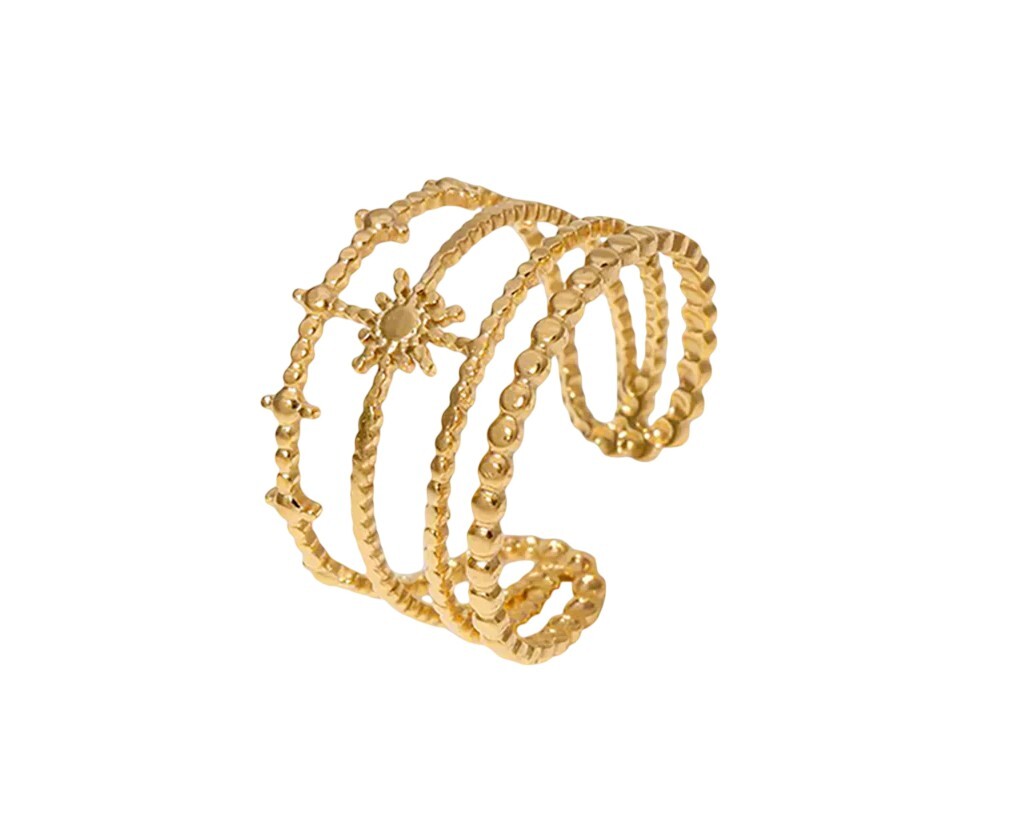 Emily Westwood Fashion pozlátený otvorený prsteň z ocele EWR23029G