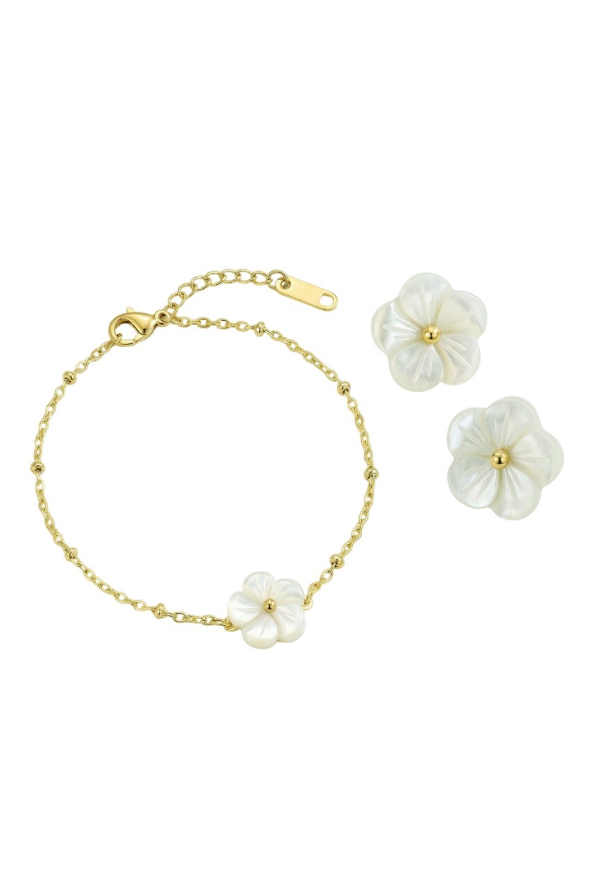 Victoria Walls Set pozlátených šperkov VWS260853G (náušnice, náramok)