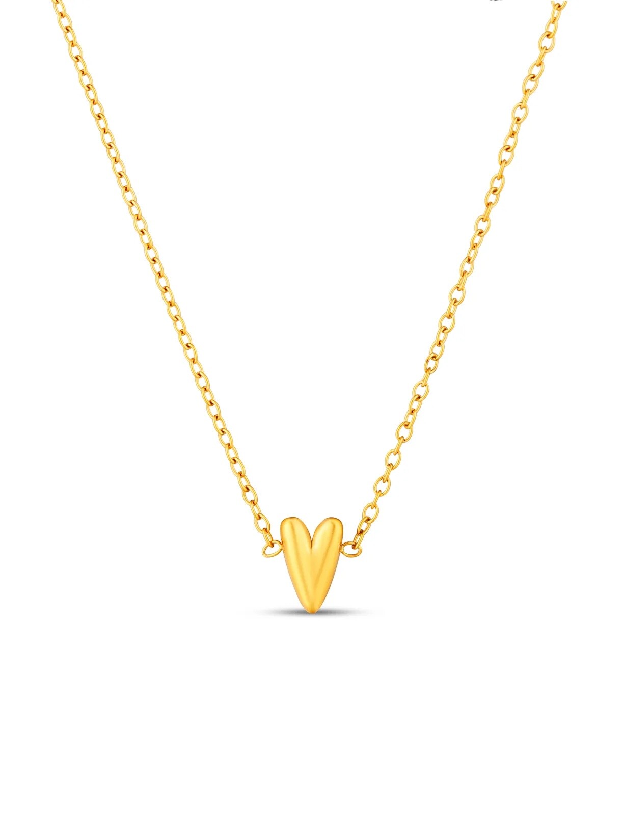 Vuch Oceľový náhrdelník s dizajnovým srdcom Amora Gold