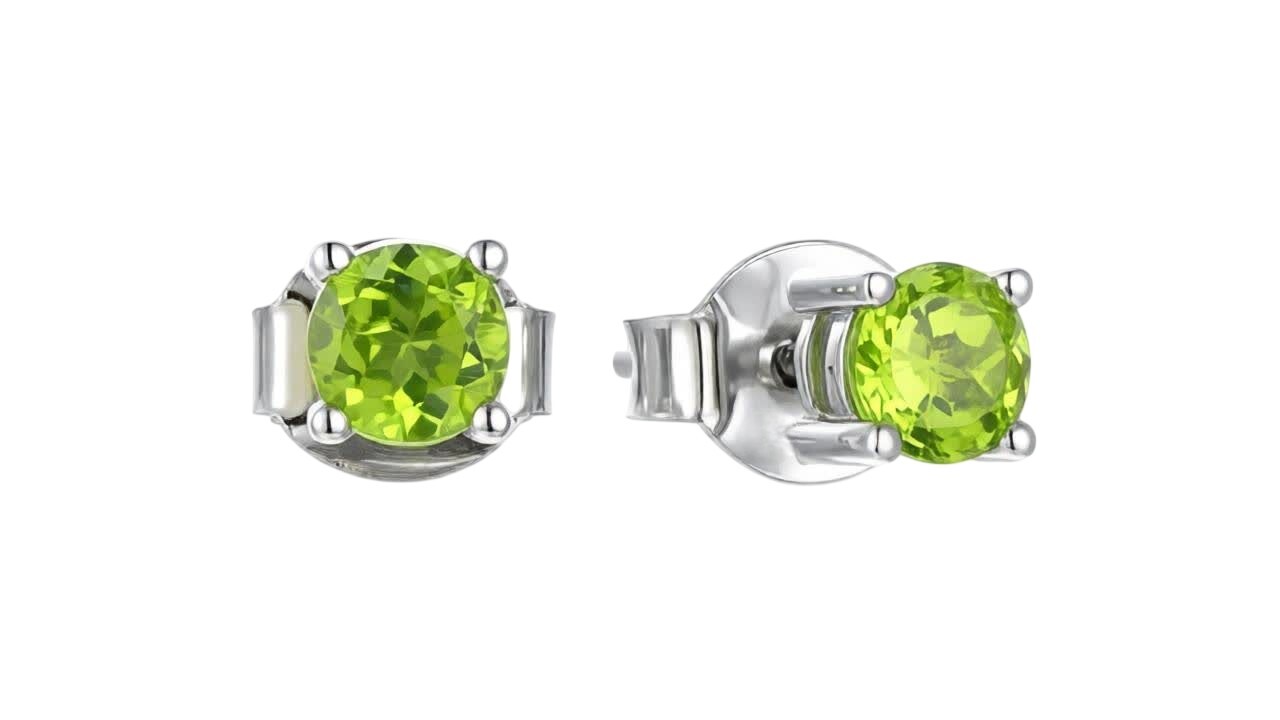 Brilio Silver Strieborné náušnice kôstky s peridotom SE10230B