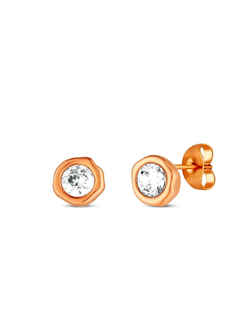 Vuch Dizajnové pozlátené náušnice Ellin Rose Gold