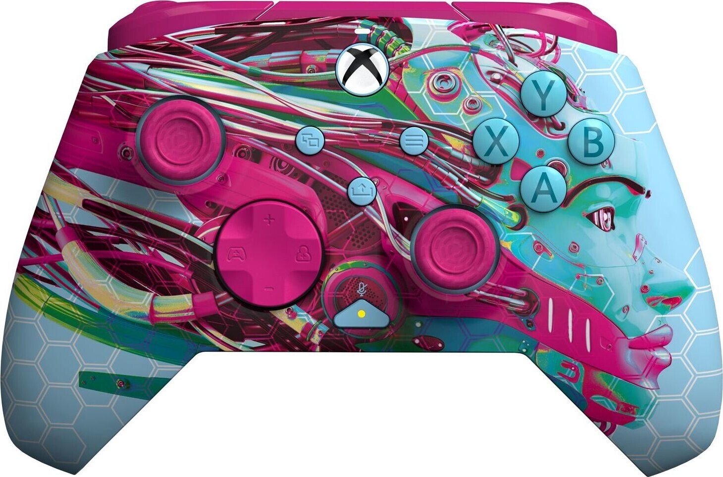 PDP Rematch Glow Wired controler, Xbox Series X, Xbox One, PC, modro-ružový