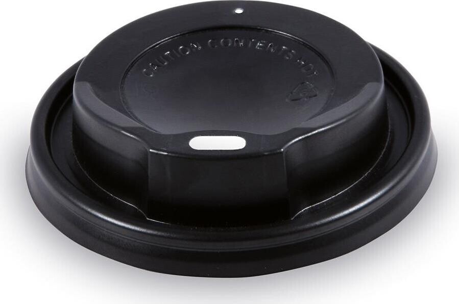 Wimex víčko pro kelímek, vypouklé, průměr 80 mm, černé - 100 ks
