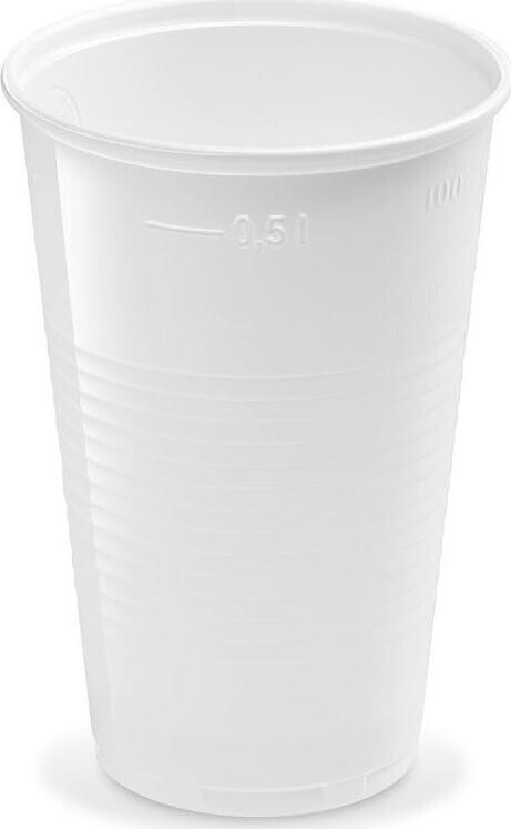 Wimex plastový kelímek 0,5 l, průměr 95 mm, bílý - 50 ks