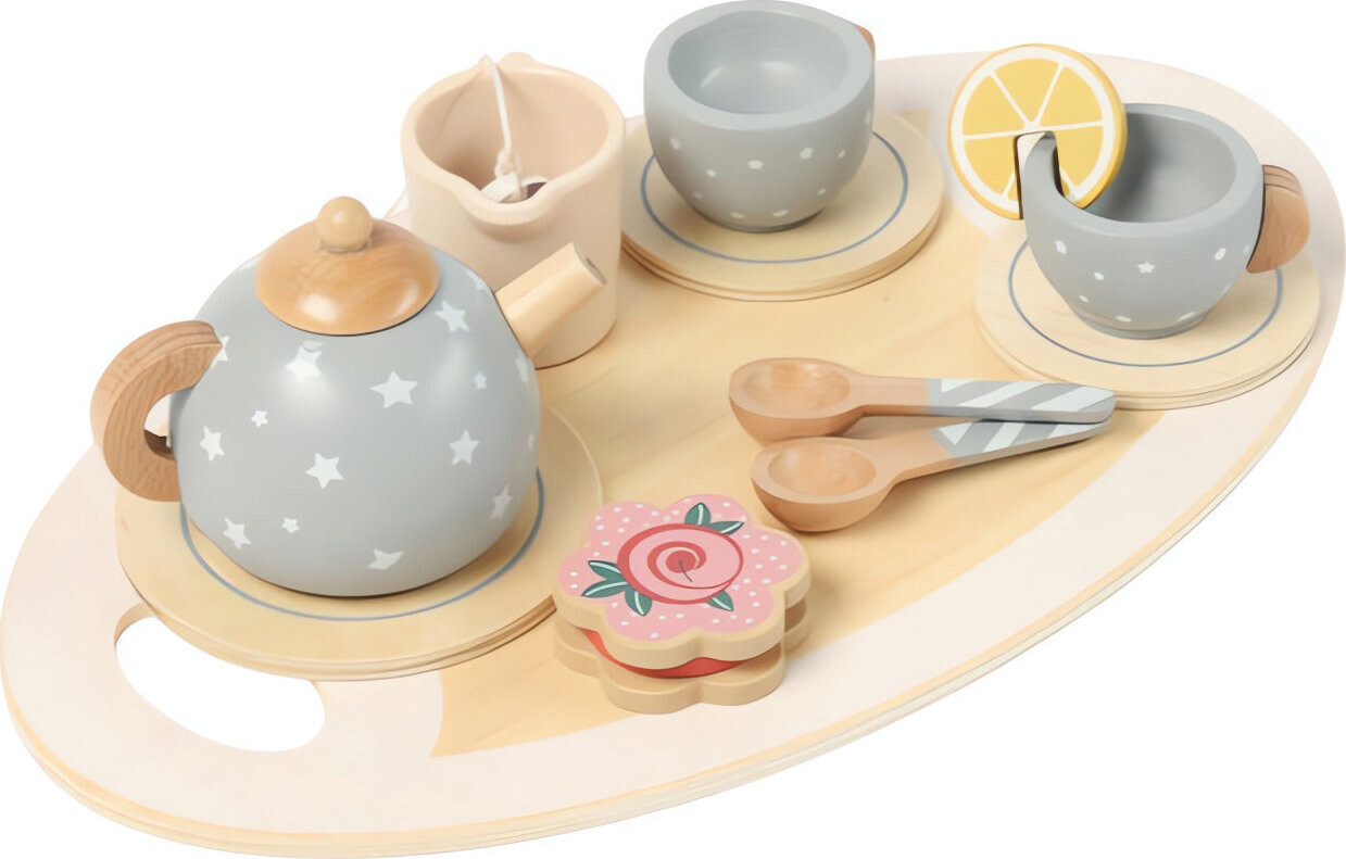 Kruzzel 26394 Drevená čajová sada, 13 ks