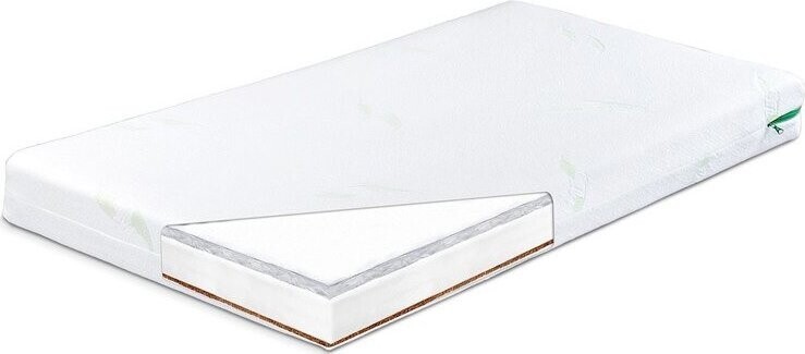 SENSILLO Detský matrac do postieľky 120 × 60 cm, kokos, pena, pohánka Luxe, Aloe