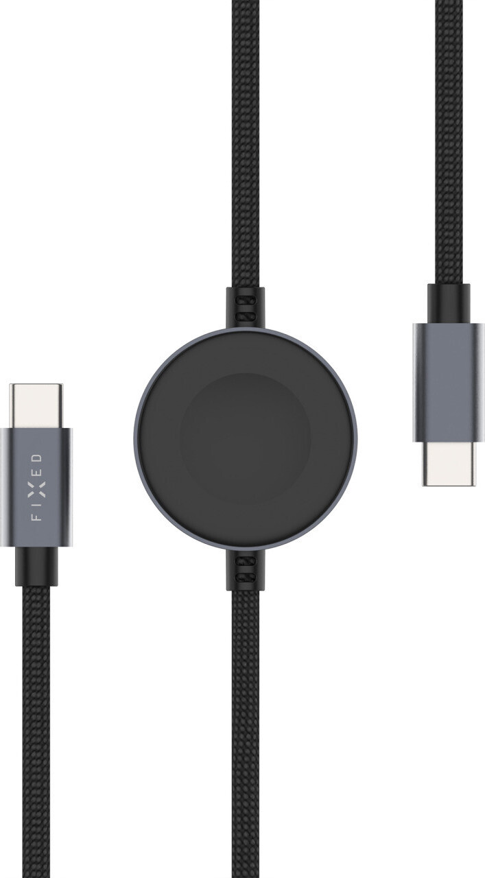 FIXED Power Watch Cable s USB-C/USB-C a Apple/Samsung Watch nabíjačkou PD 60 W 1,5 m