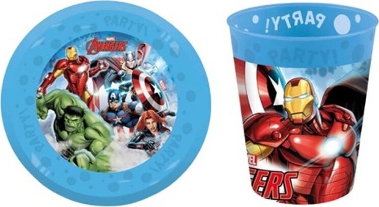 GoDan Sada plastový kelímek a talíř AVENGERS - 2 ks