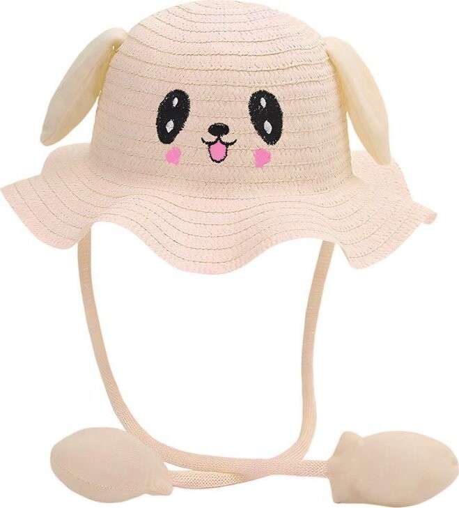 Excellent Letní klobouček s pohyblivýma ušima - Béžový nařasený