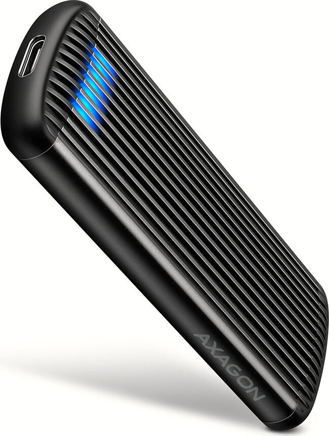 AXAGON EEM2-SC, M.2 NVMe SSD Enclosure, USB-C 10 Gbps, Screwless, Ribbed Aluminum