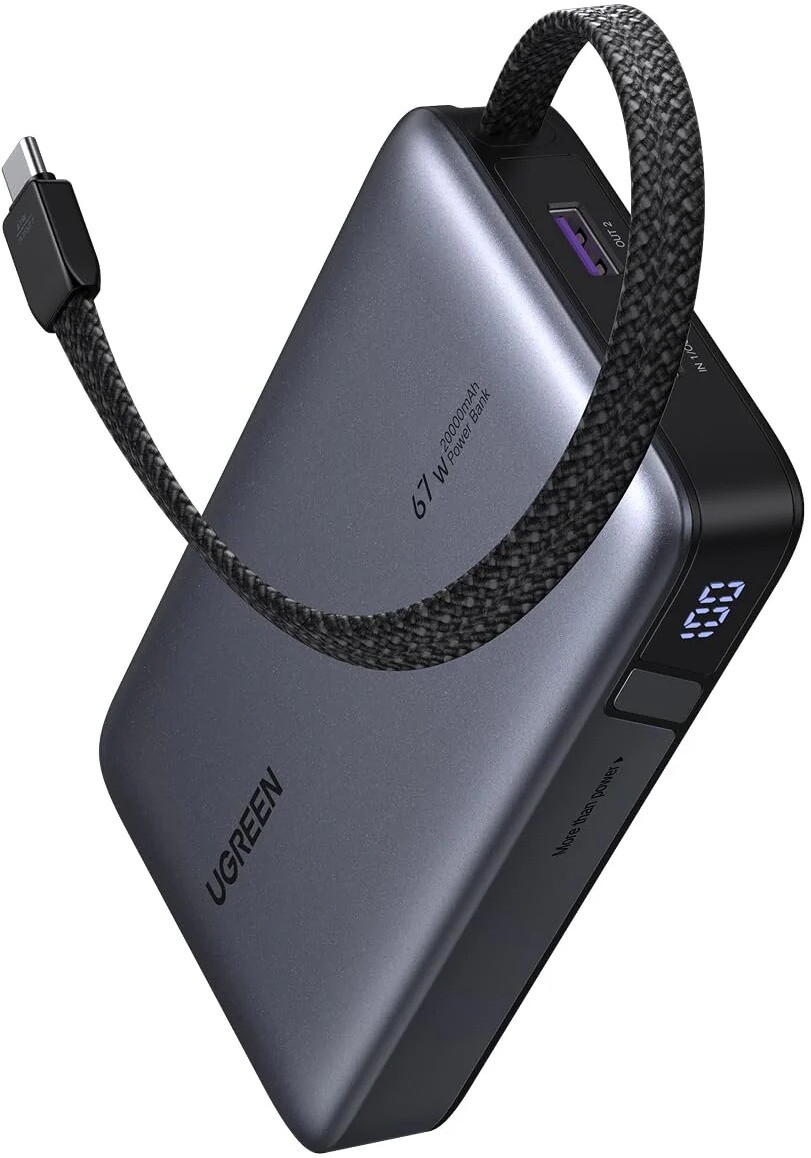UGREEN 67 W Power Bank with Built-in Cable