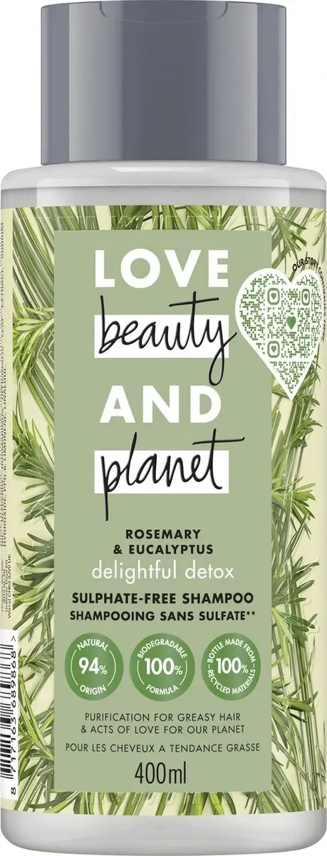 Love Beauty and Planet Love Beauty & Planet Delightful Detox rosemary- eucalyptus šampón 400ml
