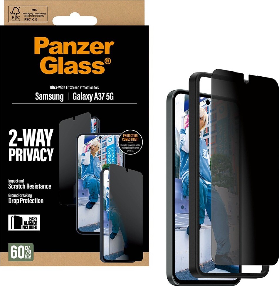PanzerGlass Privacy Samsung Galaxy A37 s inštalačným rámčekom (nepodporuje čítačku odtlačkov prstov v displeji)