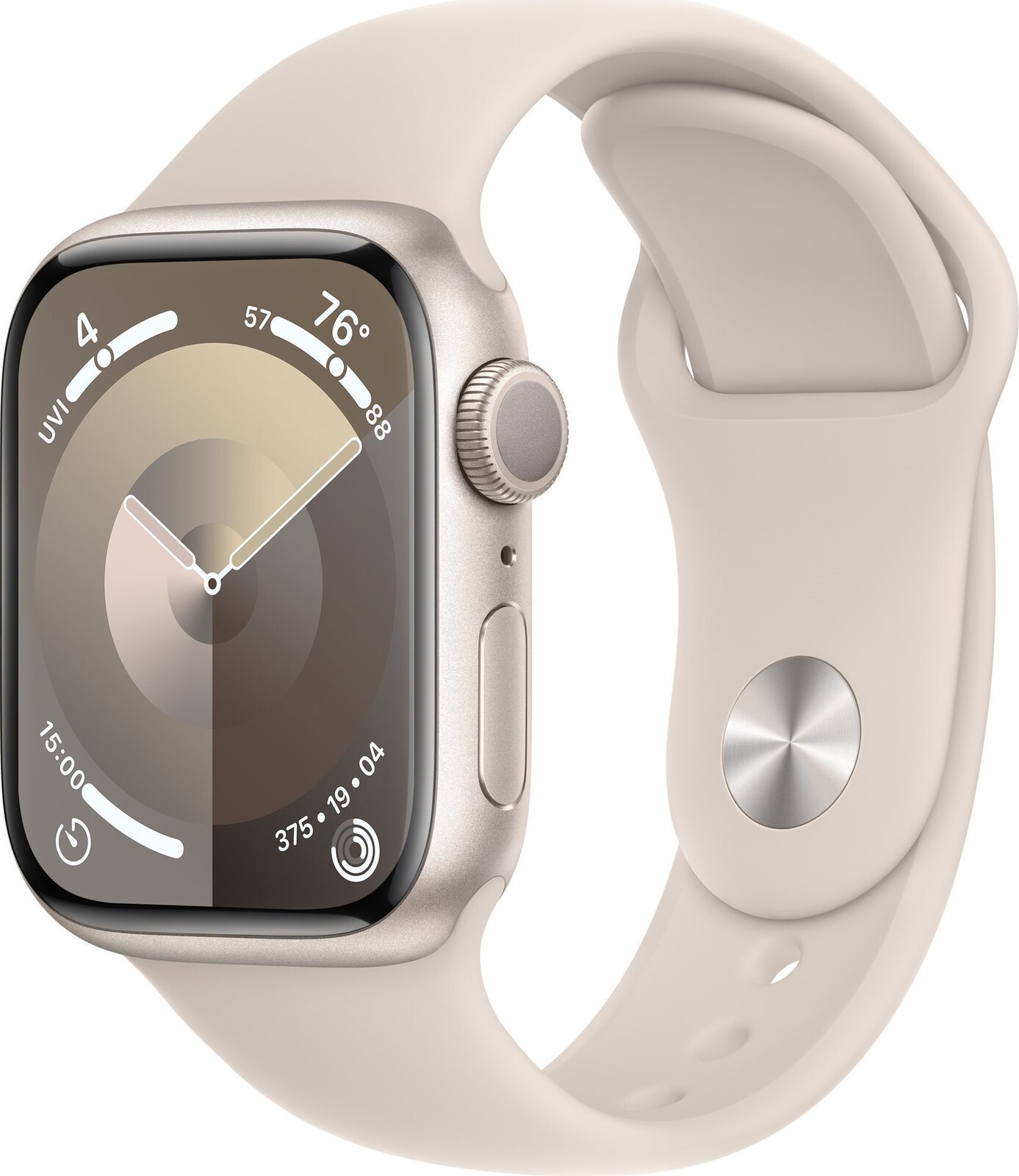 Apple Watch Series 9 41 mm Hviezdno biely hliník s hviezdno bielym športovým remienkom – M/L