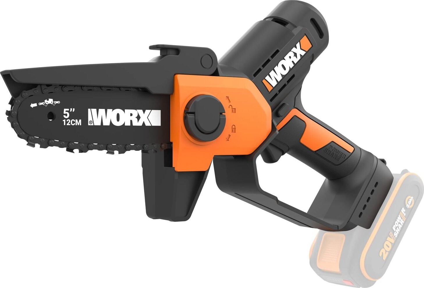 WORX Řetězová pila jednoruční AKU 20V WG326E.9 (bez AKU)