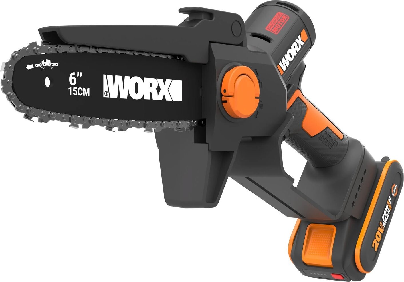 WORX Řetězová pila jednoruční AKU 20V WG327E (1 × 2,0 Ah AKU)