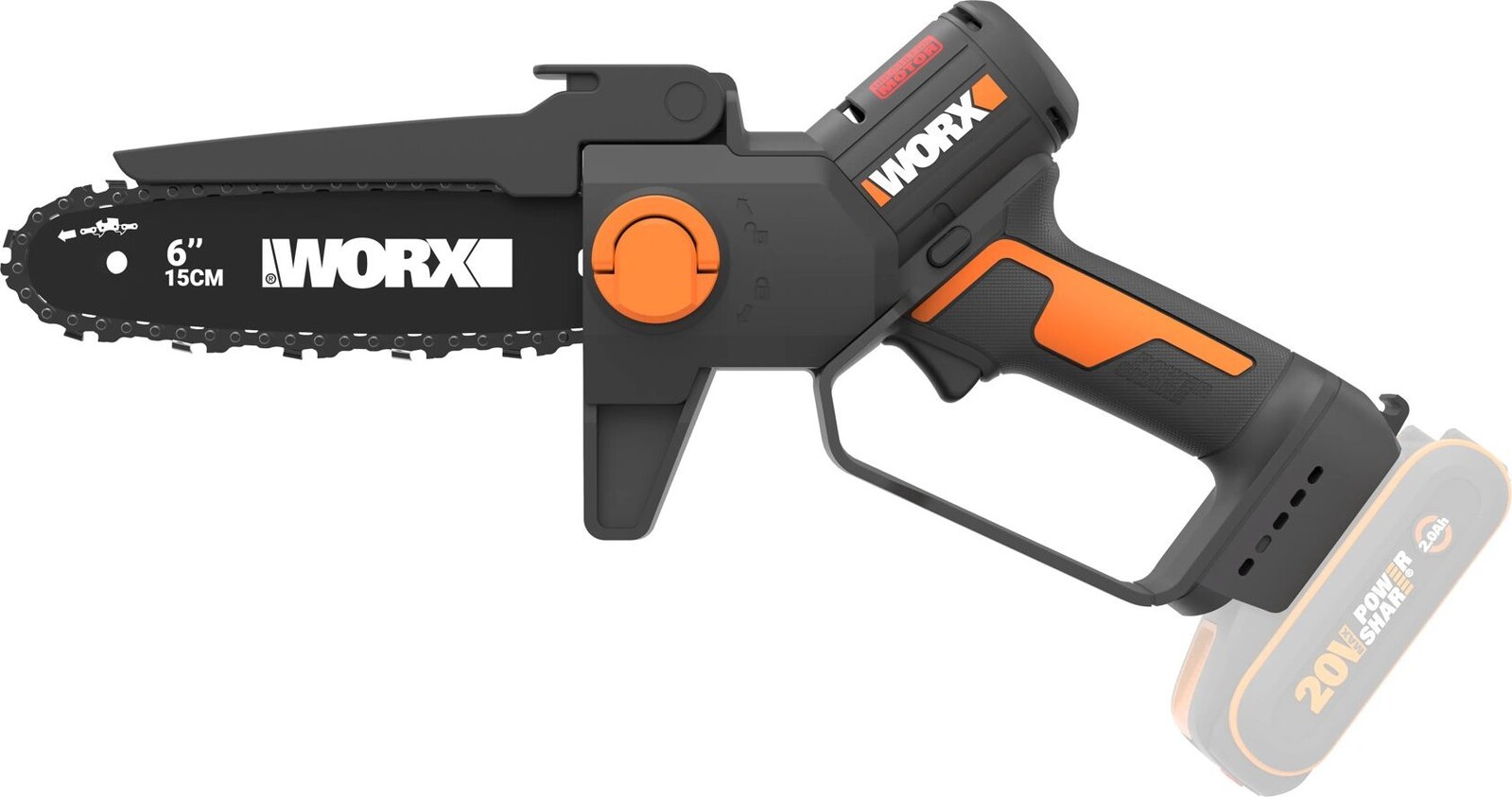 WORX Řetězová pila jednoruční AKU 20V WG327E.9 (bez AKU)