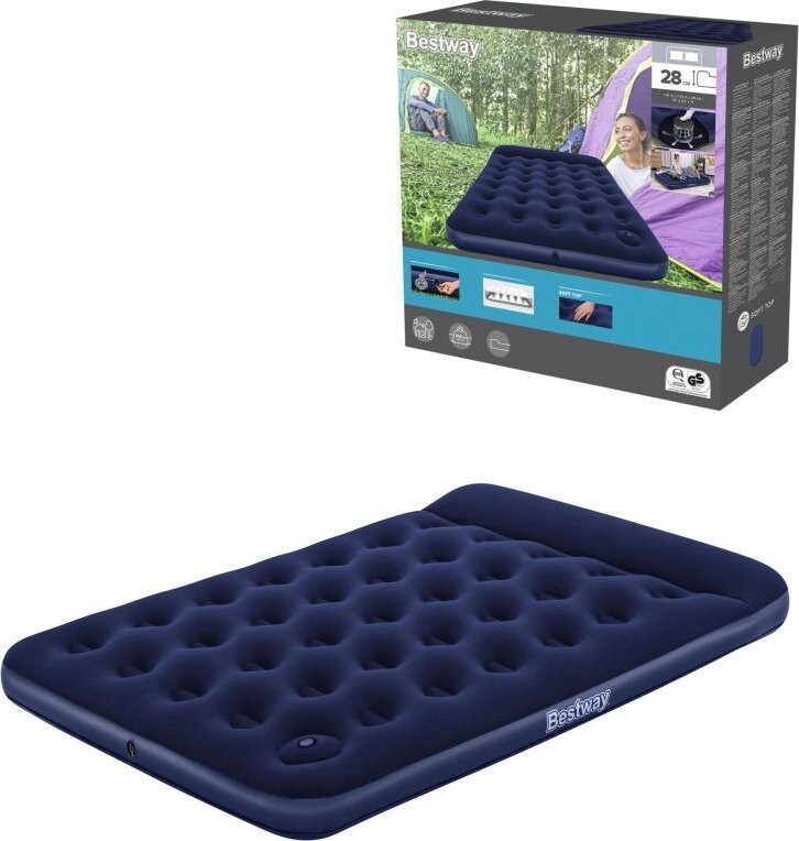 Bestway Nafukovací matrac so vstavanou nožnou pumpou 1,91 m × 1,37 m × 28 cm