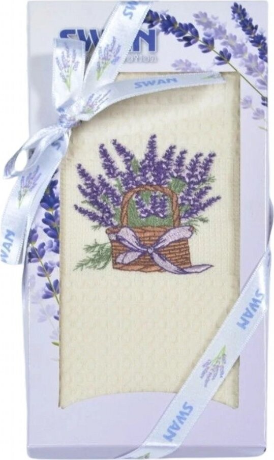 Praktik Dárkové balení utěrky SWAN Levandule košík 50 × 70 cm, 1 ks