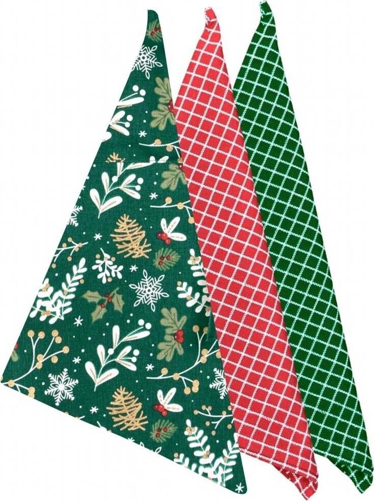 Forbyt Bavlněné utěrky 45 × 70 cm Vánoční větvičky, 3 ks