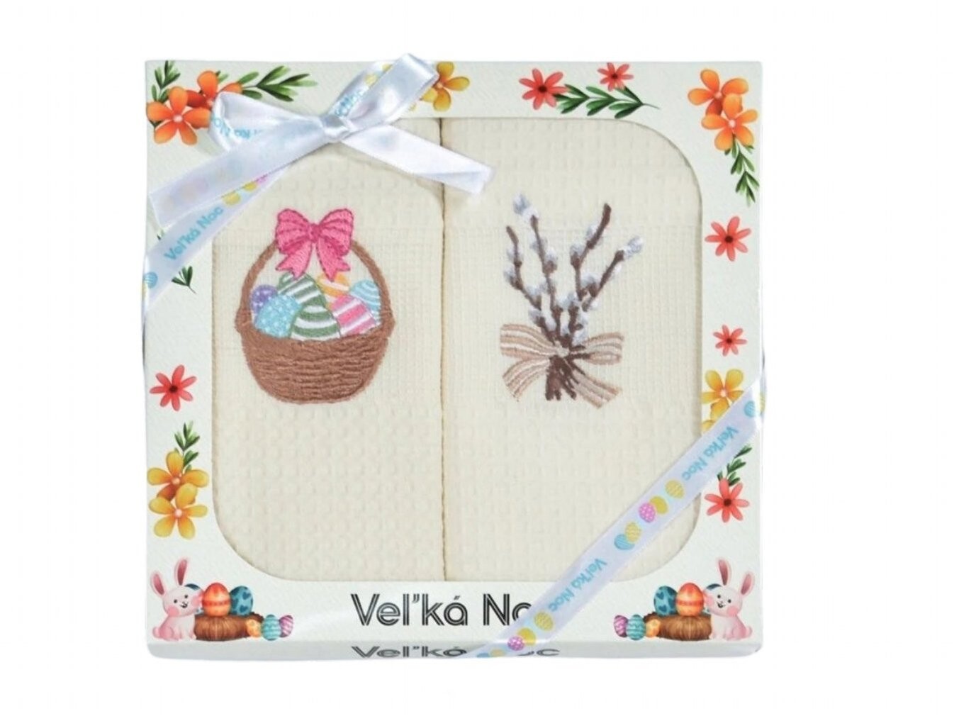 Praktik Dárková sada utěrek KIARA Velikonoční košík a větvičky, 2 ks
