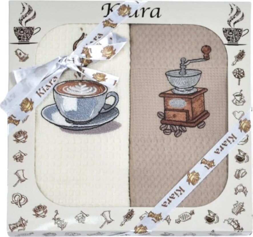 Praktik Dárková sada utěrek KIARA Šálek a mlýnek, 2 ks