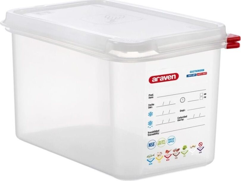 ARAVEN PP GN 1/3 100 mm, 4 l, transparent, vzduchotesná