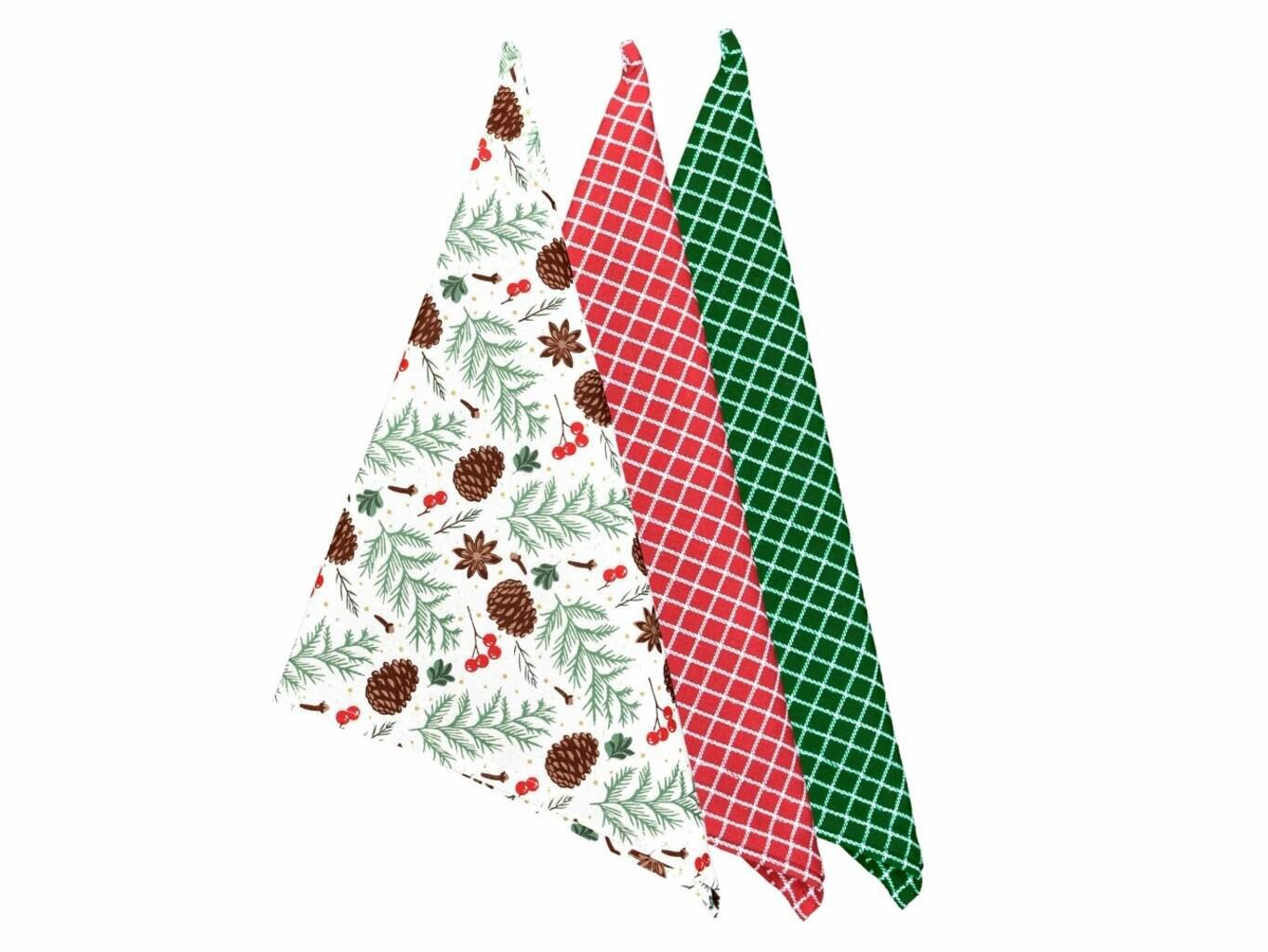 Forbyt Bavlněné utěrky 45 × 70 cm Vánoční šišky, 3 ks