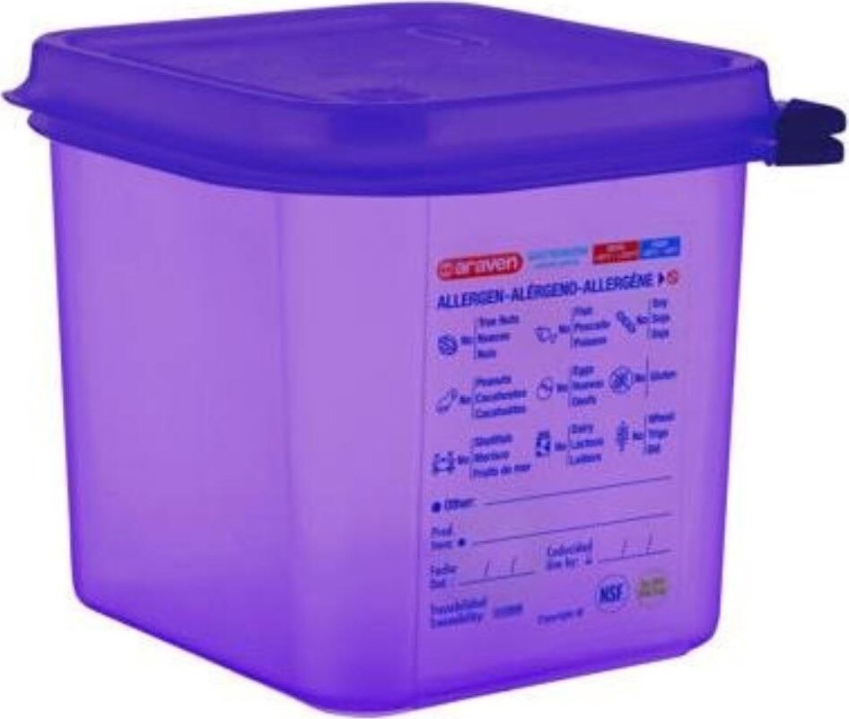 ARAVEN PP GN 1/6 2,6 l, fialová, vzduchotesná, antialergénna