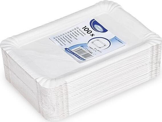 Wimex papírový tácek `4`, 13 × 20 cm, bílý - 100 ks