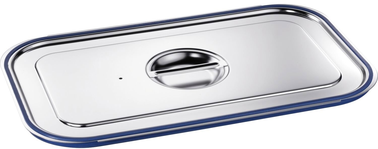 B. PRO GN Kryt 18/10 nehrdzavejúca oceľ, s drážkou na uchopenie, tesnenie na tvarové spojenie, GN 1/1