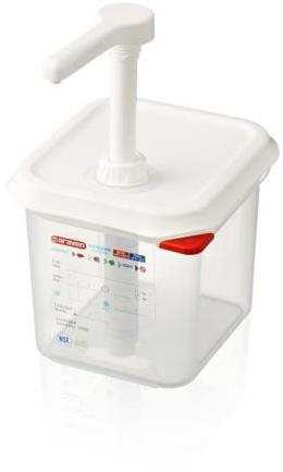 ARAVEN dávkovacia nádoba s pumpou GN 1/6 transparent