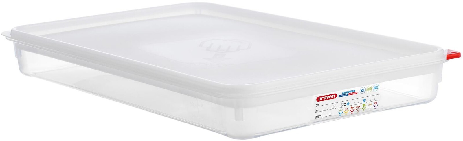 ARAVEN PP GN 1/1 65 mm, 8,3 l, transparent, vzduchotesná