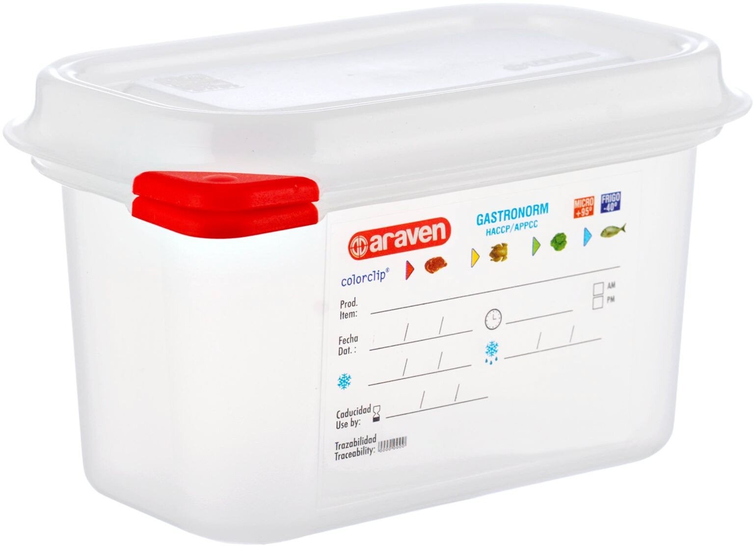 ARAVEN PP GN 1/9 100 mm, 1 l, transparent, vzduchotesná