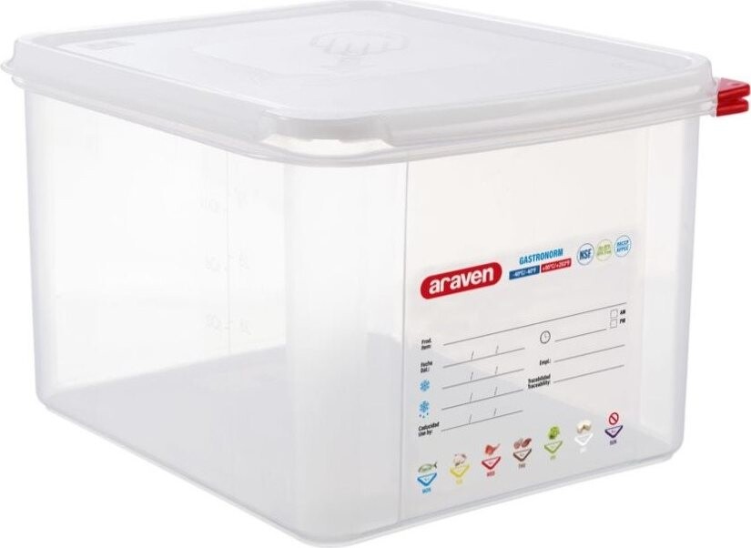 ARAVEN PP GN 1/2 200 mm, 12,5 l, transparent, vzduchotesná