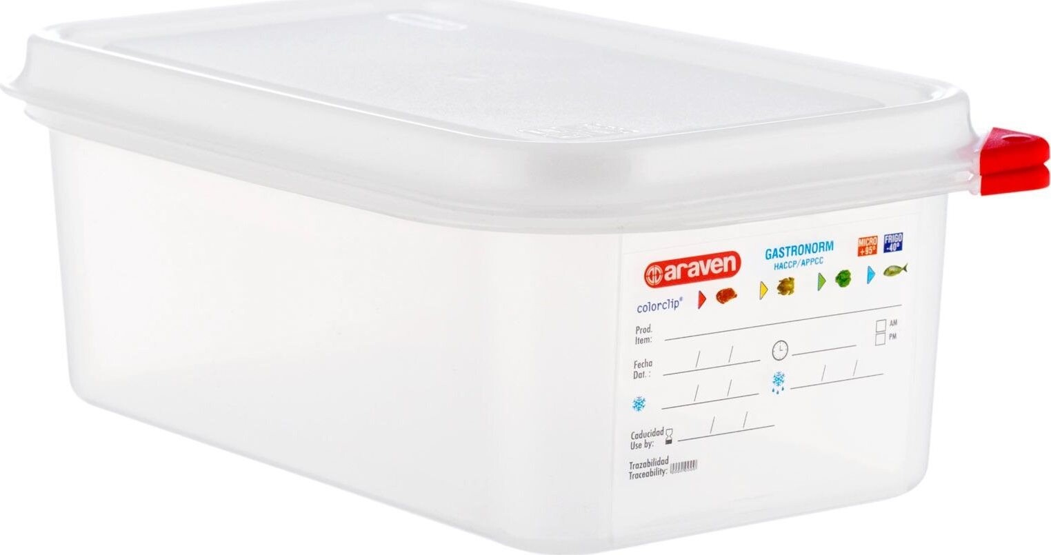 ARAVEN PP GN 1/4 100 mm, 2,8 l, transparent, vzduchotesná
