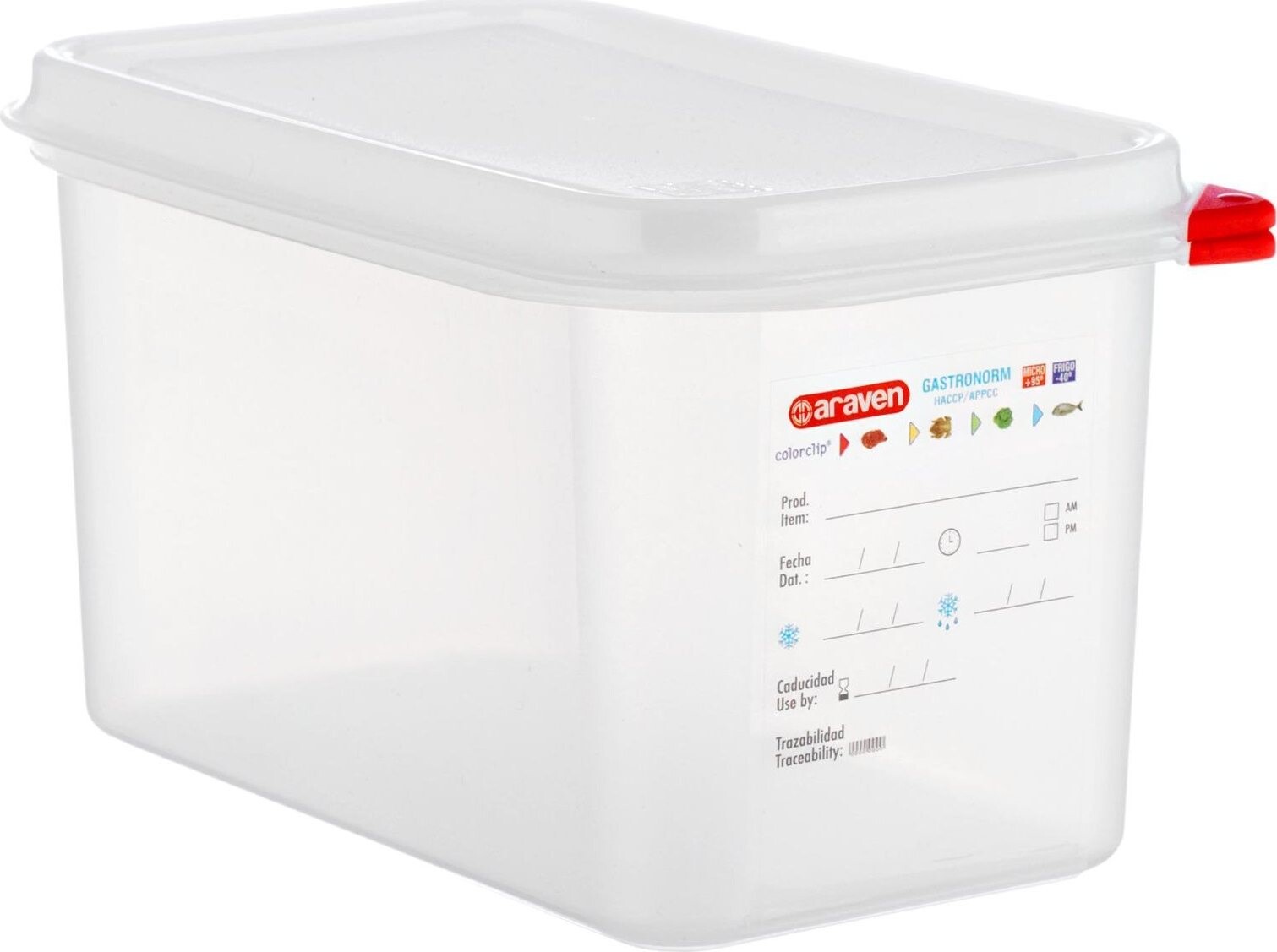 ARAVEN PP GN 1/4 150 mm, 4,3 l, transparent, vzduchotesná