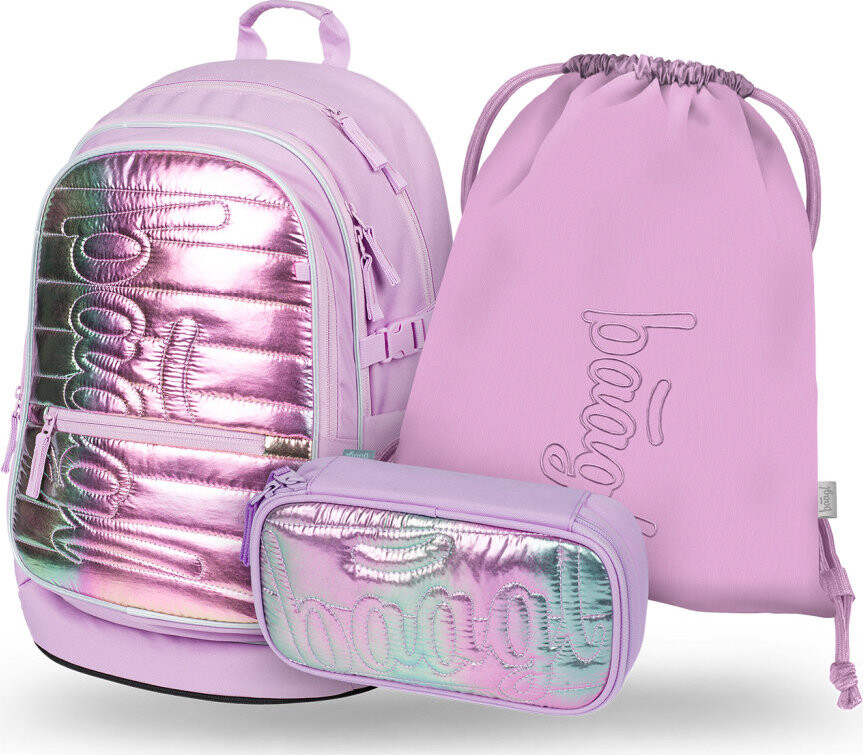 BAAGL SADA 3 Core Lavender: batoh, peračník, vrecko GRS