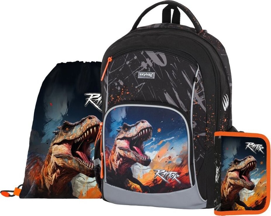 OXYBAG Školská sada 3 ks OXY GO Dino