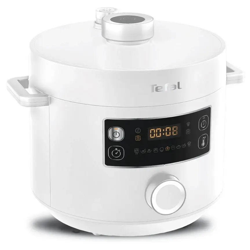 Elektrický tlakový hrniec TURBO CUISINE CY754130 5 l, biely, Tefal