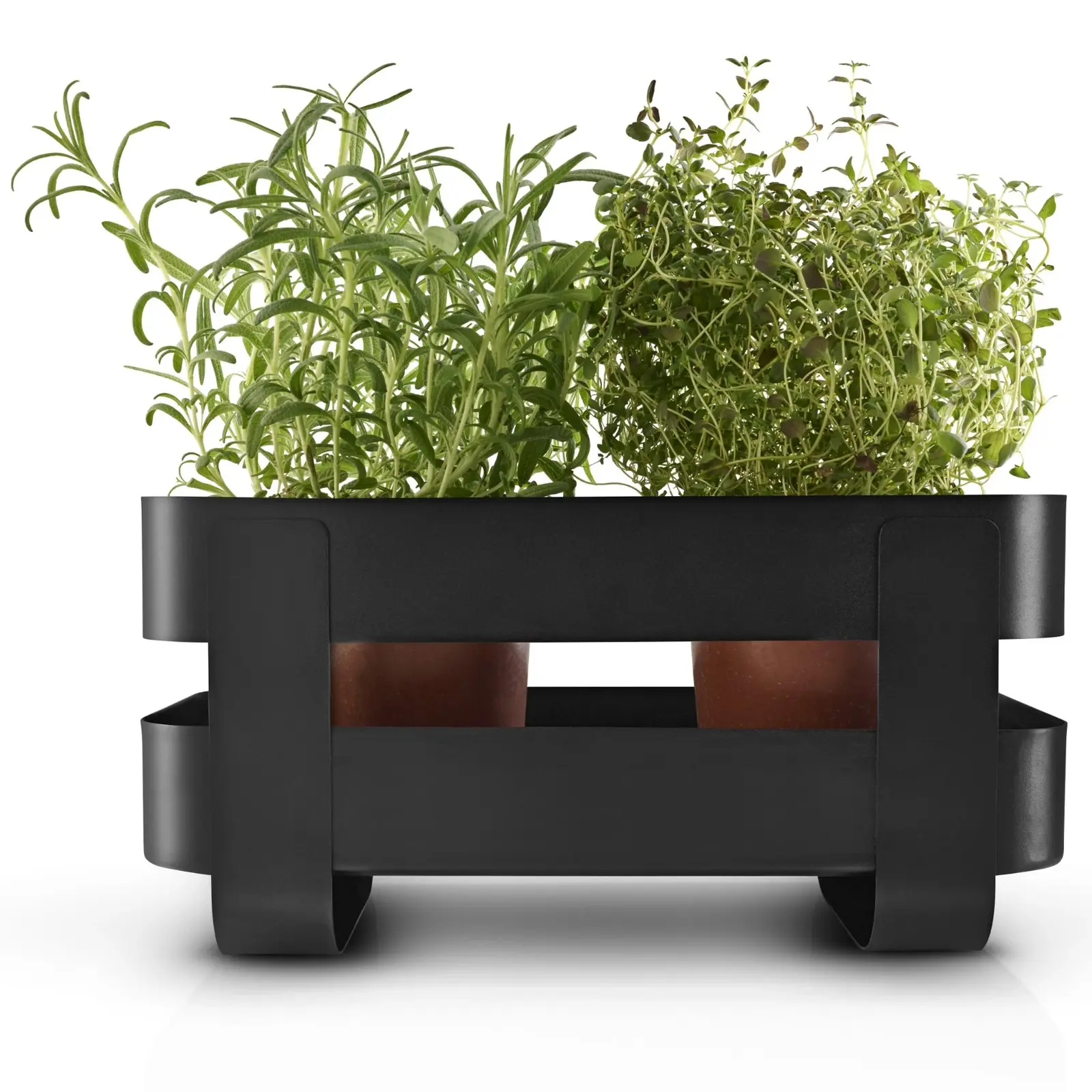 Samozavlažovací kvetináč 31 x 15 cm, čierna, oceľ, Eva Solo