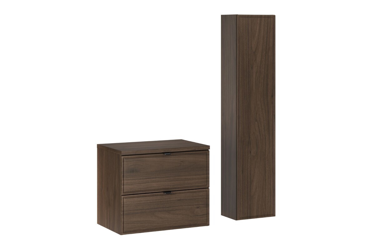 Koupelnová sestava Villa s deskou a skříňkami 60 cm ořech