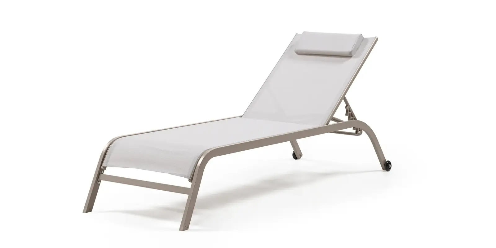 Nastavitelné zahradní lehátko Sandy světle šedé/béžové
