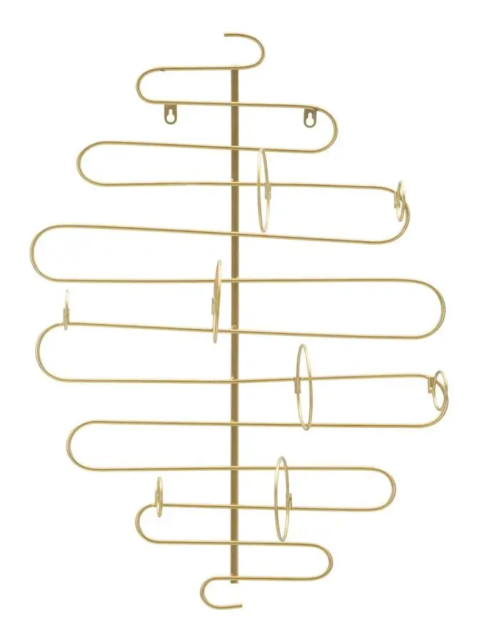 Nástěnný stojan na víno Alid zlatý