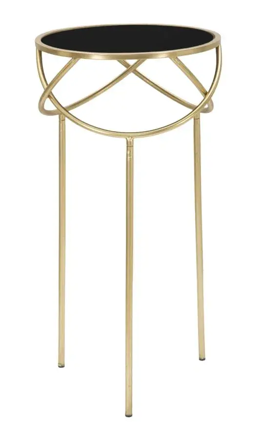 Odkládací stolek Ring 40 cm černo-zlatý