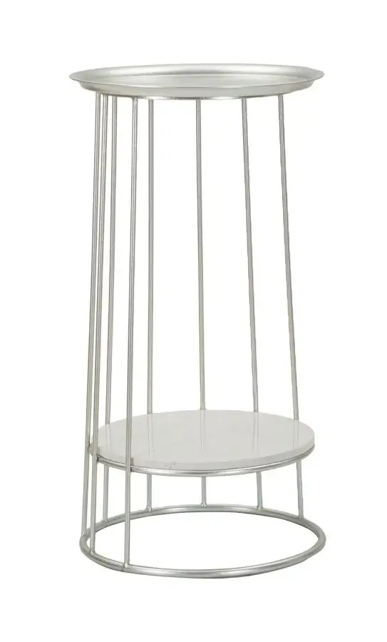 Odkládací stolek Towery 40 cm stříbrný